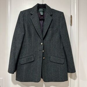 Lauren Ralph Lauren 100% Wool Plaid Blazer